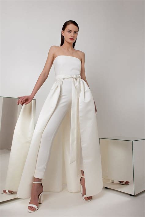 Home Dresses Dressy Jumpsuits & Pantsuits Dressy Jumpsuits & Pantsuits 35 items Three-Piece Sparkle Lace Pantsuit Oleg Cassini 71. . White pant suits for weddings